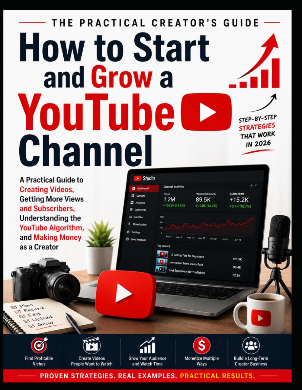 How To Start And Grow a YouTube Channel: A Practical Guide to Creating Videos, Getting More Views and Subscribers, Understanding the YouTube Algorithm, and Making Money as a Creator