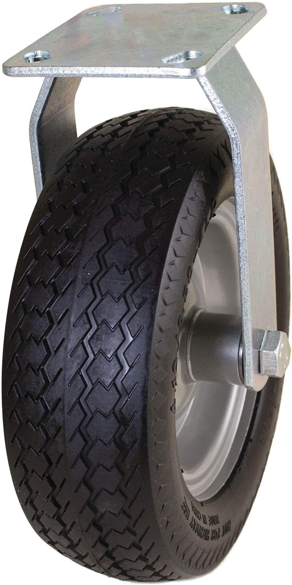 Industries 00301 10" Rigid Caster with Flat Free Tire