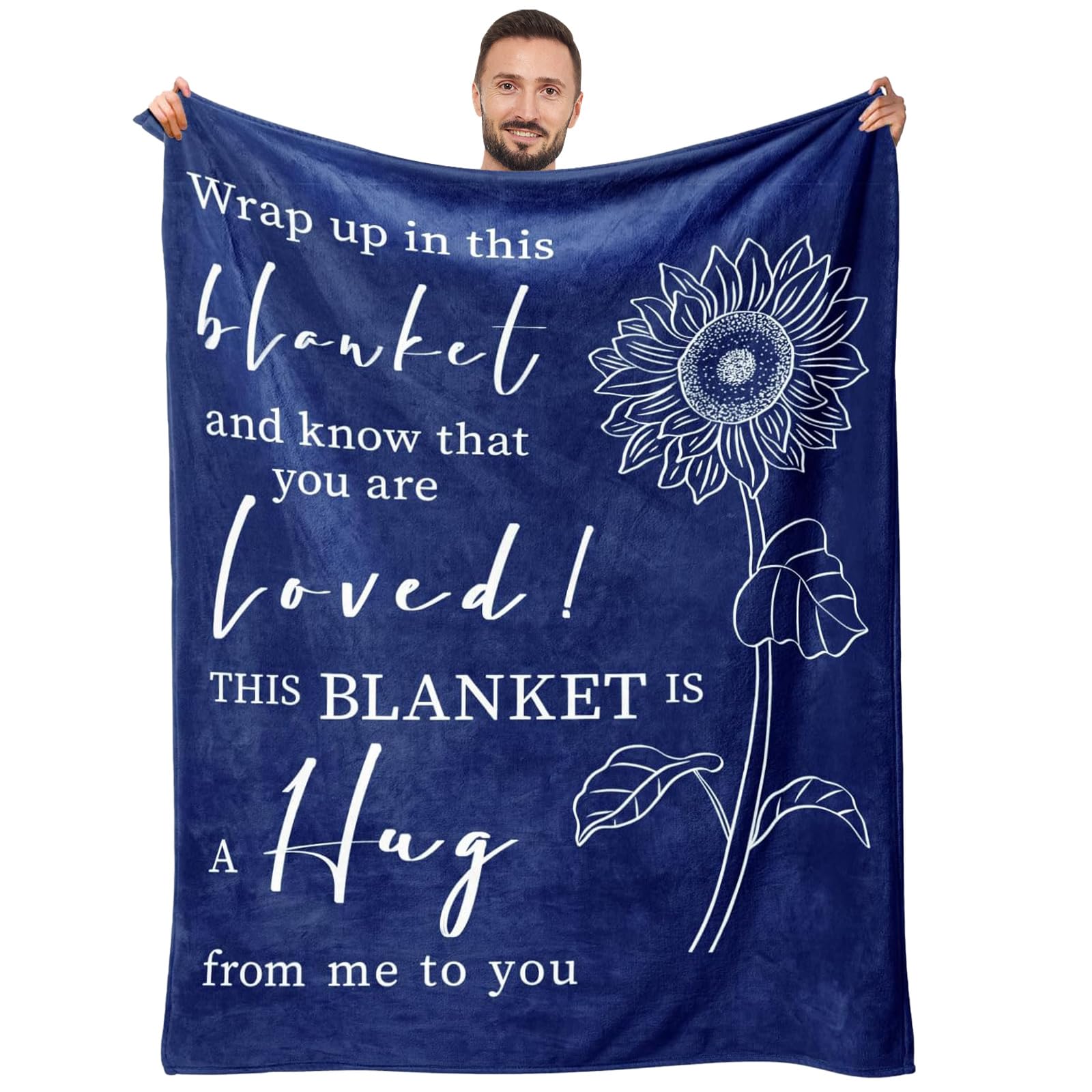 twirush Get Well Gifts for Men, Hug/Healing Blanket 130x150cm, Thinking of You/Cancer Care/Sympathy/After Surgery Gifts for Boyfriend/Brother/Dad/Son