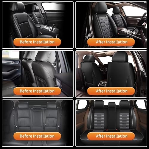 Miniatura 7 de AOMSAZTO Funda de asiento de ajuste personalizado para Mitsubishi Outlander 2007-2023, protector de asiento de piel sintética compatible con bolsa