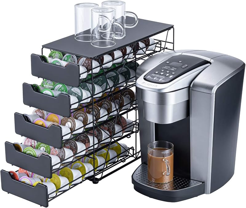 k cup Holders for Counter Small for Keurig k-cup Holder for mr Coffee for Tea (105 pods-5 tiers)