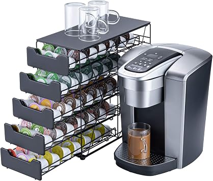 k Cup Holders for Counter Small for Keurig k-Cup Holder for mr Coffee for Tea 105 pods-5 Tiers