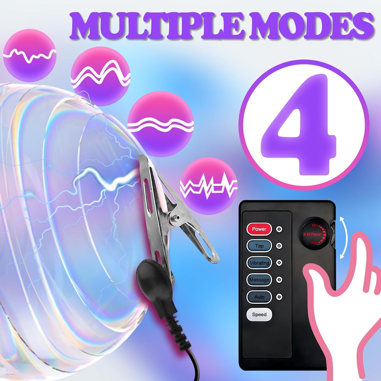 Electric Shock Chastity Clitorist Clamp Vibrating Nipple Clamps Metal Clit Clamps Electro Sex Pussy Clamp Clitoral BDSM Shock Nipple Pleasure SM Toys for Women Couples Men