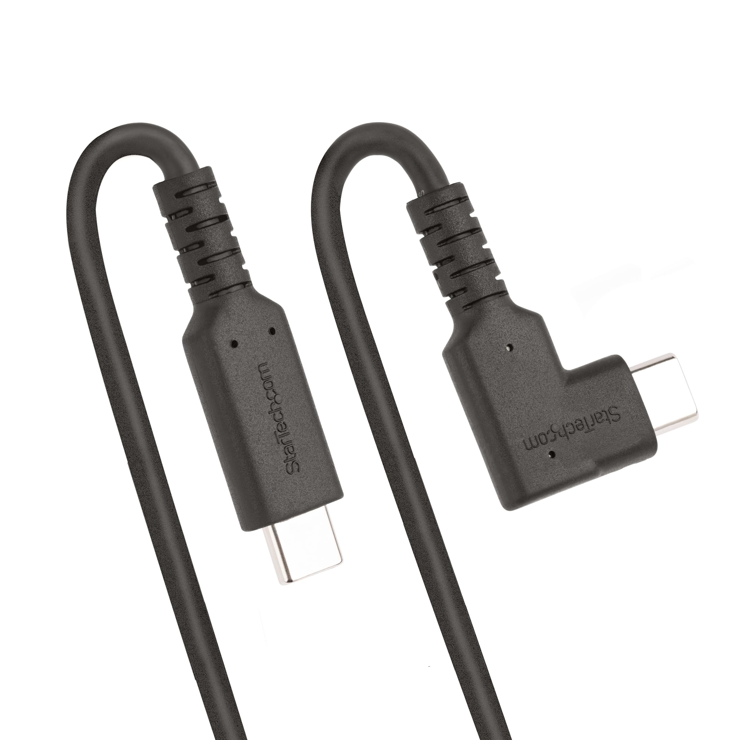 StarTech 2m USB-C Kabel, Rechtwinklig, 5Gbps, 100W PD, 4K 60Hz, Schwarz | DP Alt-Modus, Thunderbolt-kompatibel, Aramidfaser verstärkt, E-Marker, für Dockingstation, robust