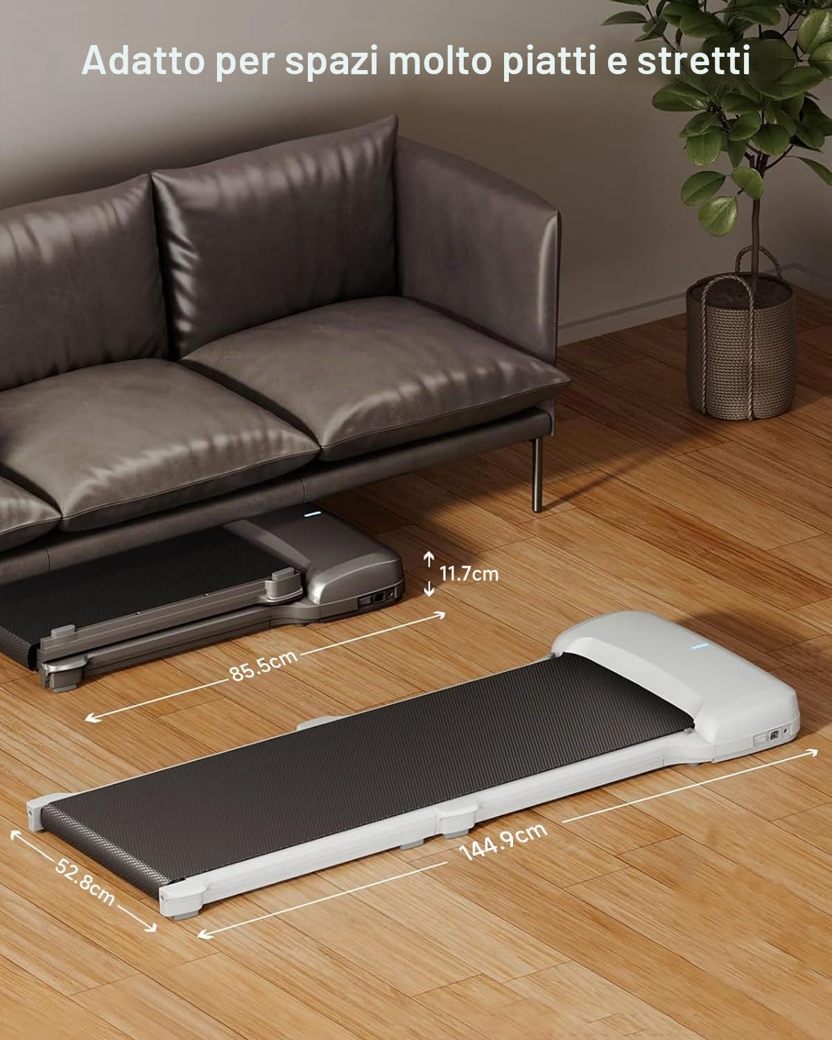 WalkingPad Tapis Roulant C1 Sotto Scrivania per Casa e Ufficio, Tappetino da Passeggio Ultra Sottile Pieghevole con Telecomando e Controllo App, 6 km/h, Nessun Montaggio
