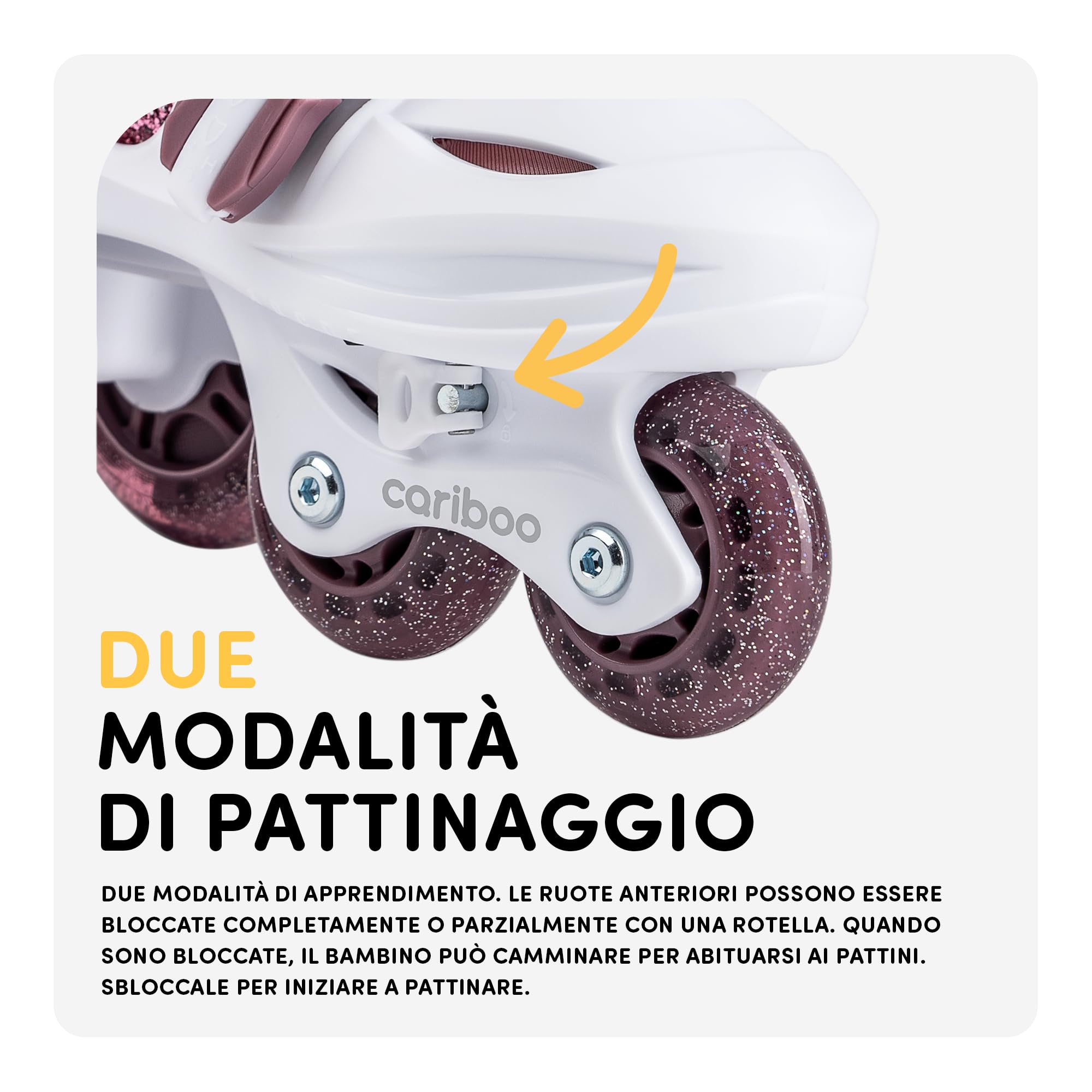 Cariboo Pattini A Rotelle Per Bambini Per Principianti Regolabili Con Ruote Broccato Ballerina