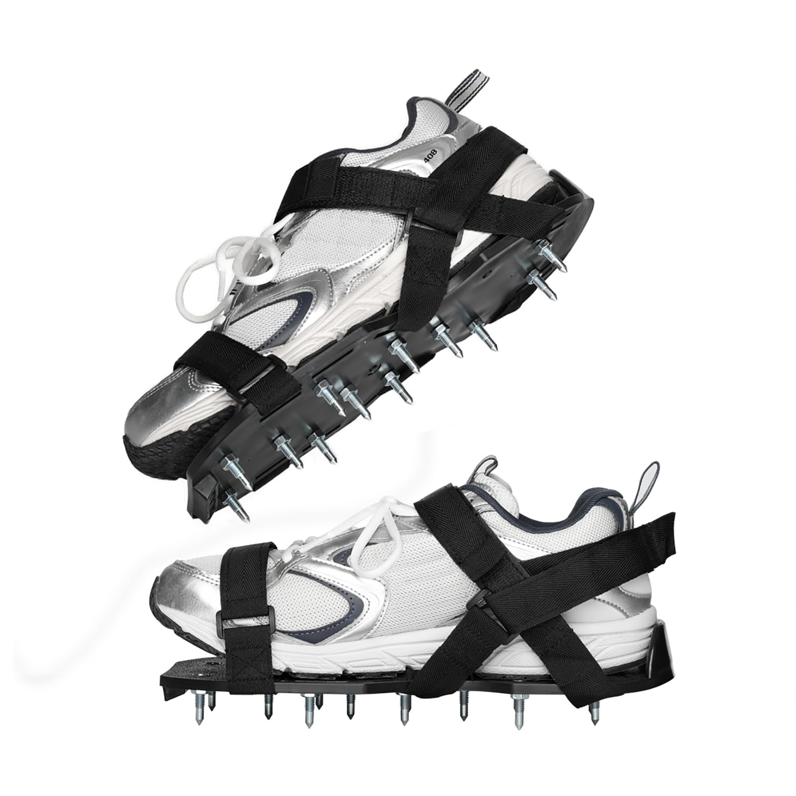 Spike Shoes for Epoxy Flooring Epoxy Shoes with 3/4" Short Spikes for Garage Floor Epoxy, Epoxy Floor kit Tool, 1 Pair (Black)