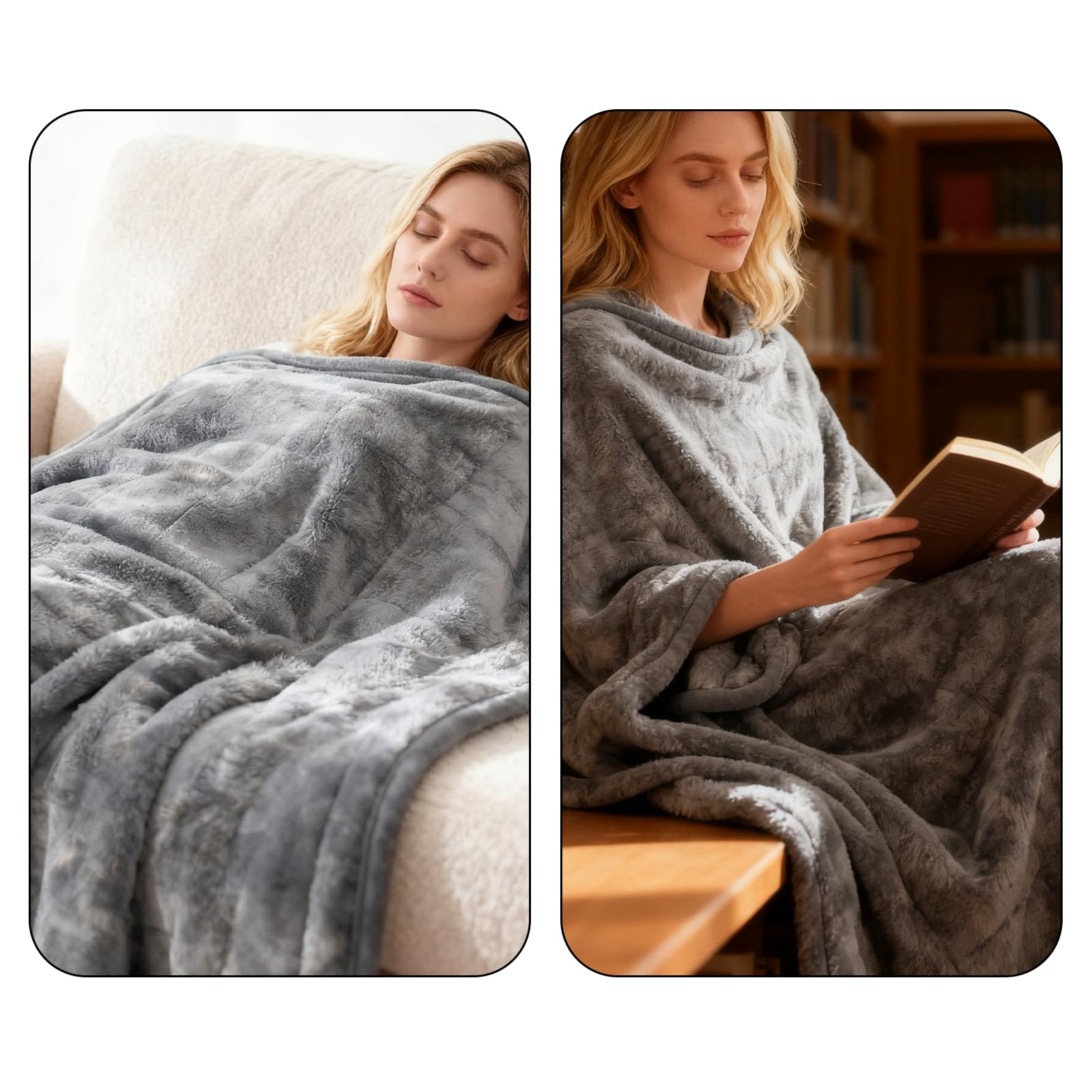 EagerMinds - Coperta riscaldante senza fili da 140 * 80 cm, coperta riscaldante USB, coperta termica con batteria, coperta termica con batteria, 3 livelli di riscaldamento 35°C/45°C/55°C, per auto