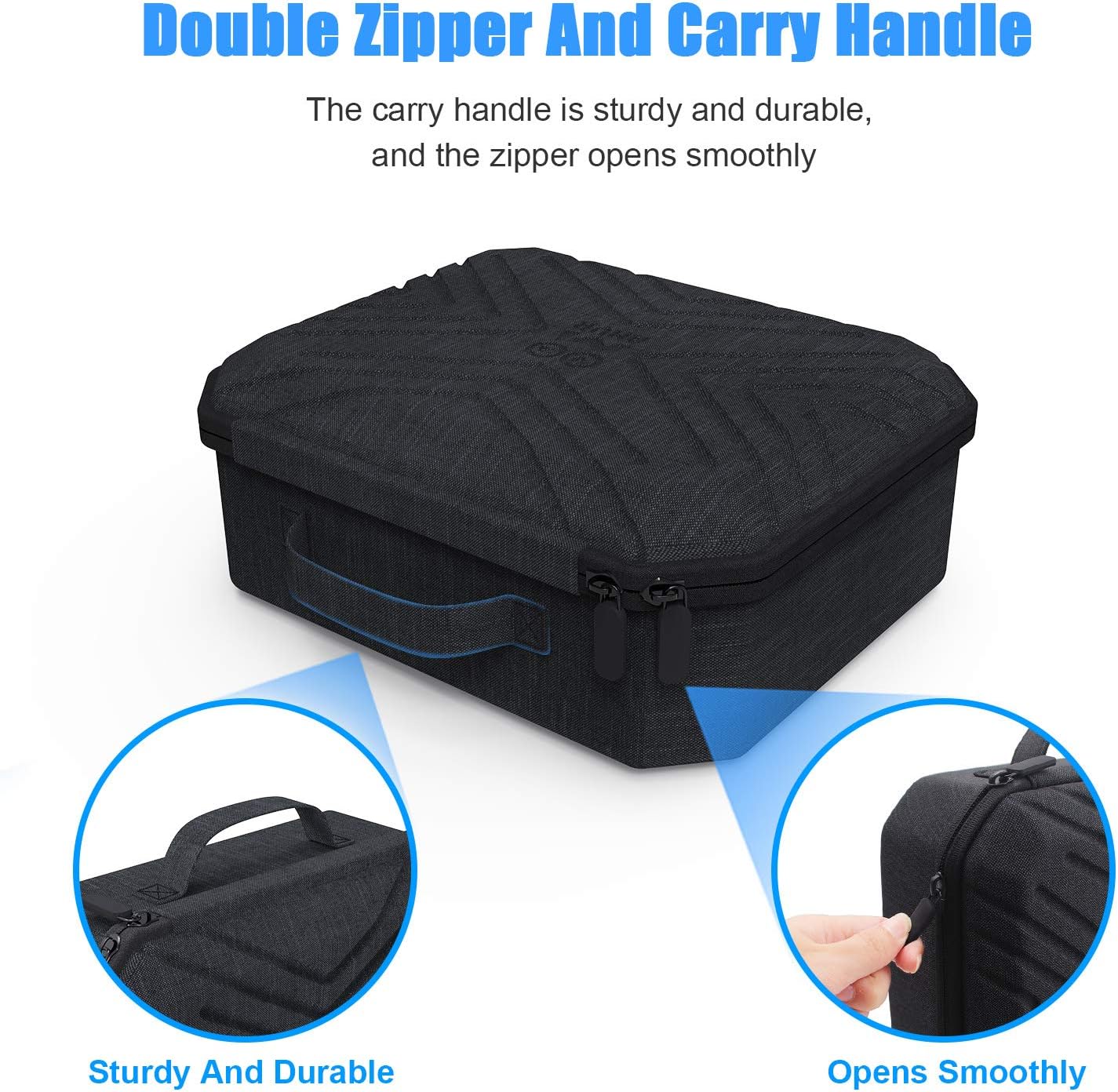 AMVR Carrying Case for Meta Quest 2 - Hard Shell Box Fit Oculus Quest2 VR Headset With Headband, 2 Touch Controllers And Charger Accessories Case Travel,Daddy Day Gifts (Black,Small)