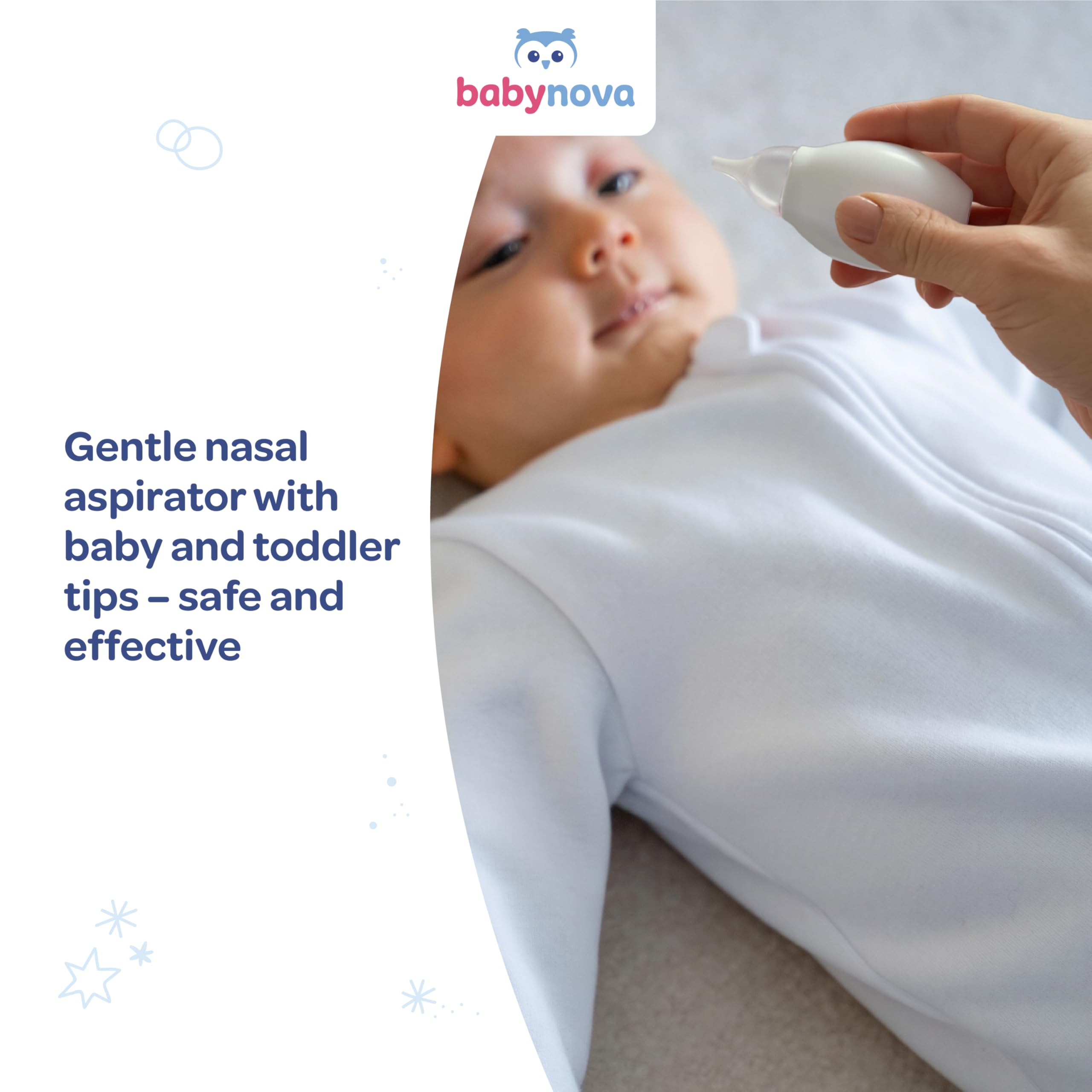 babynova Aspirateur Nasal avec Deux Embouts pour Bébés et Tout-Petits – Pour un Retrait Doux du Mucus Nasal – Sans BPA