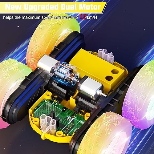 Miniatura 4 de Auto de control remoto de 82.4 F, autos RC de 2.4 GHz, auto de acrobacias rápidas a control remoto, 4WD de doble cara giratoria de 360, camiones RC