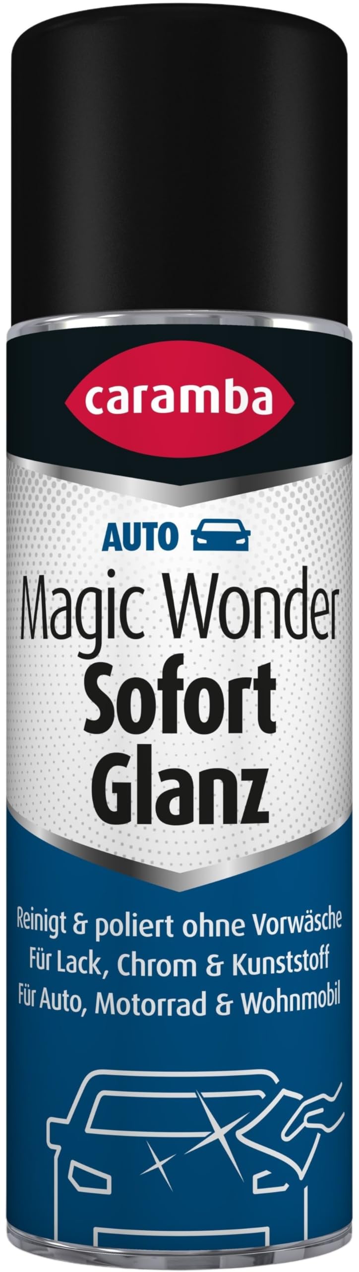 Caramba Magic Wonder Sofort Glanz, Reiniger für Glatte Oberflächen, Autopolitur und -Pflege, für Lacke, Chrom und Kunststoff, 250 ml