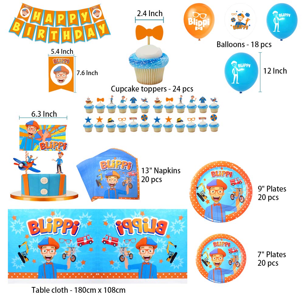 Buy JIMAO Blippi Birthday Party Supplies Blippi Party Supplies Birthday