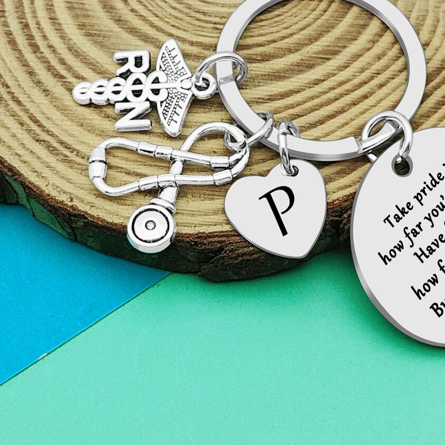 Dabihu Registered Nurse Graduation Gifts Initial Letter Keychain Nursing Student Gifts Nurse Appreciation Encouragement Gift image 3