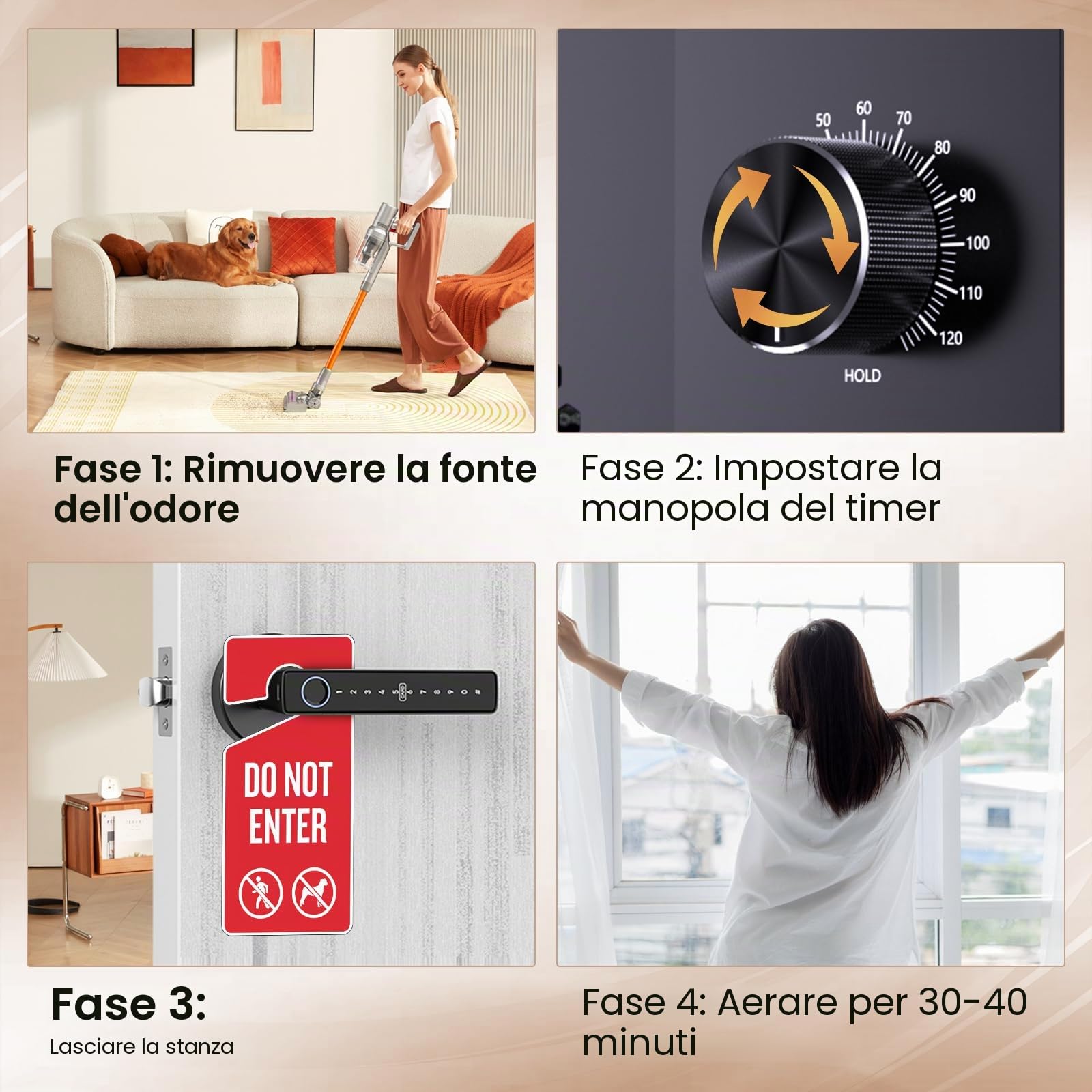 Generatore di Ozono 40000 mg/h, Purificatore d'Aria Deodorante Professionale Fino a 300㎡, Macchina Ozono Alta Capacità O3 con Timer 120 Min, Ozonizzatore per Casa Ambienti, Auto, Uffici, Hotel