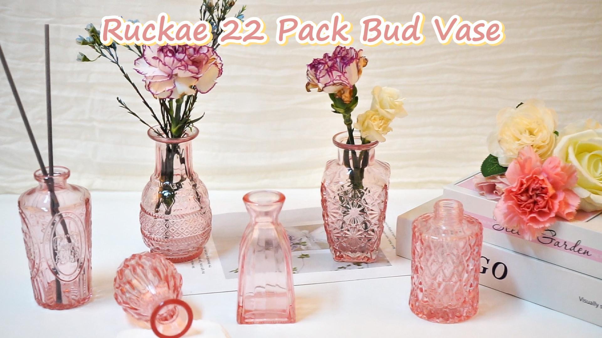 Amazon.com: RUCKAE Pink Flower Vase in Bulk 22 Glass Bud
