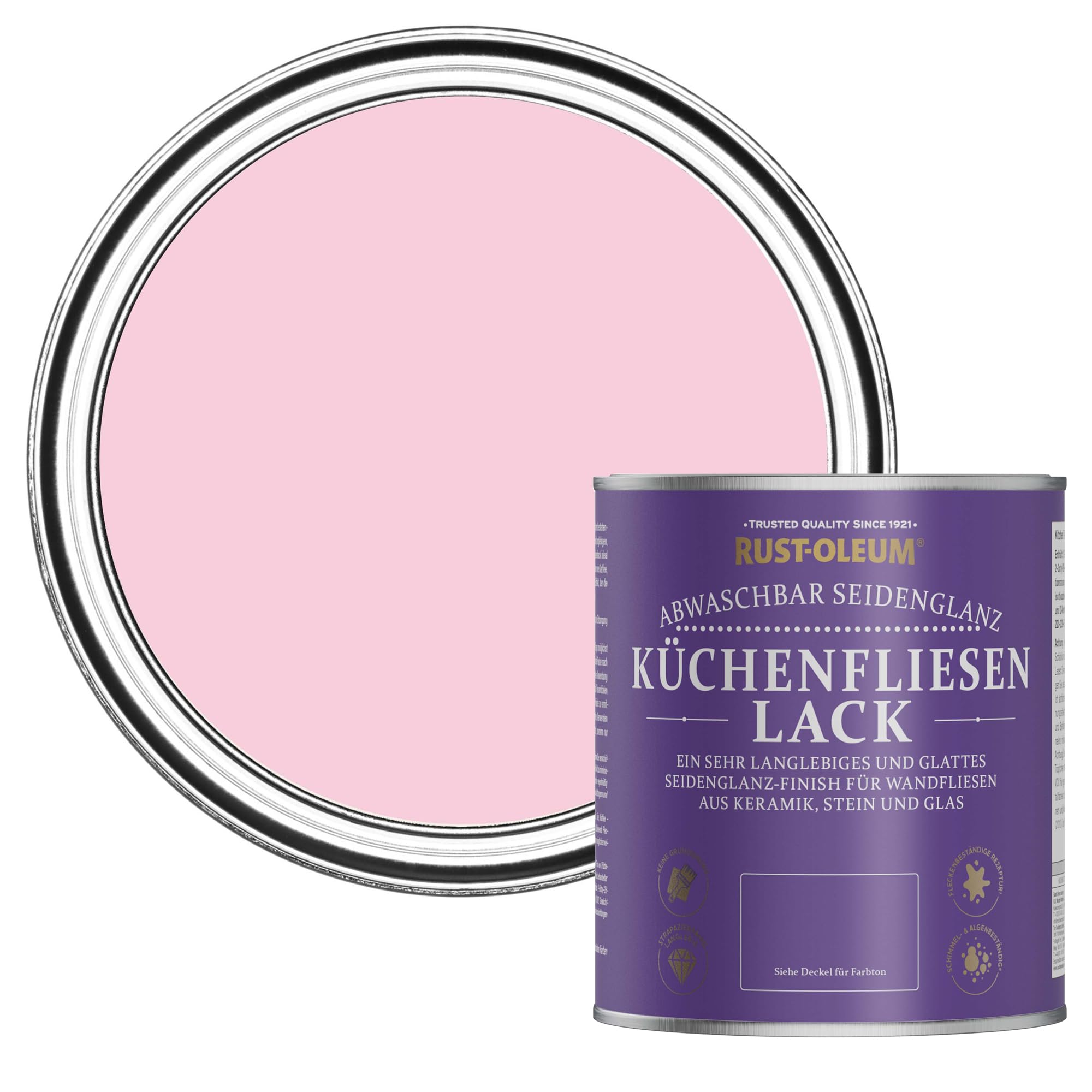 Rust-Oleum abwaschbare Küchenfliesenlack in rosa mit Seidenglanz Finish - Süßer Traum 750ML