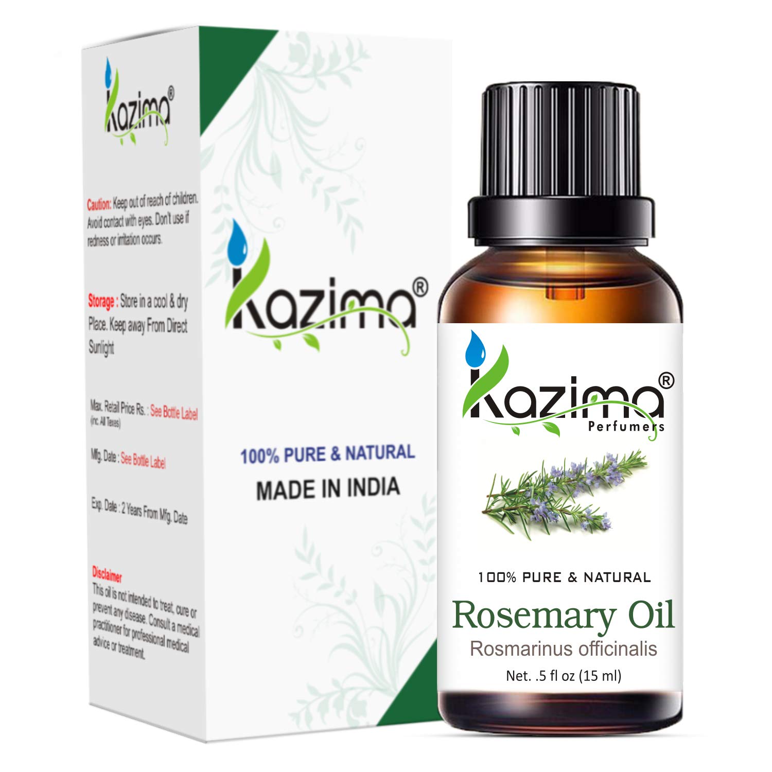 KAZIMA Essential Oils - Rosemary Oil, Lavender Oil & Tea Tree Oil (Combo Pack of 3) 15 ml Each KAZIMA Essential Oils - Rosemary Oil, Lavender Oil & Tea Tree Oil (Combo Pack of 3) 15 ml Each