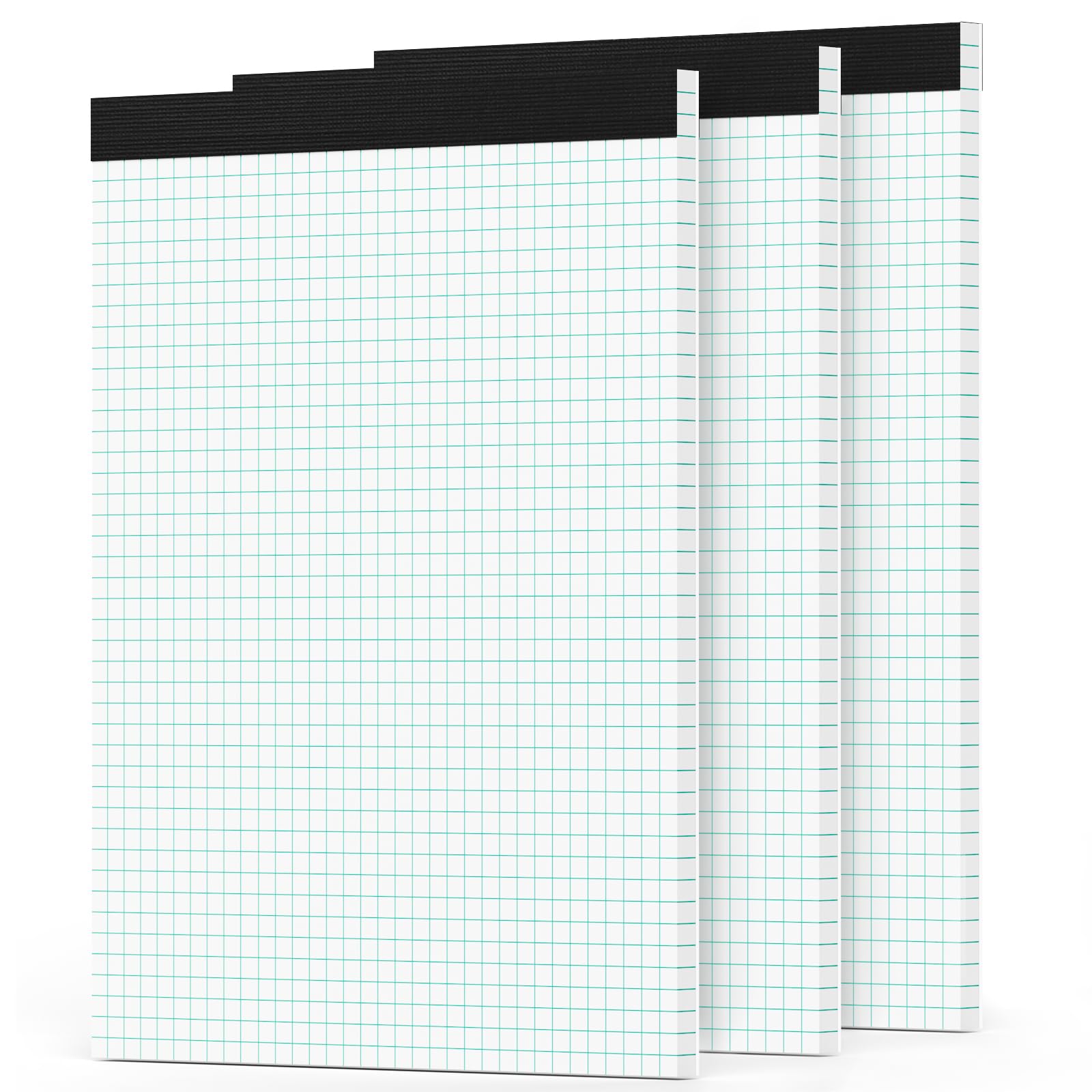 Grid Paper Pads 8.5 x 11, 3 Pack, 4x4 Blue Quad Graph Paper Pads 8.5 x 11, White Quadrille Pad, Easy Tears Off, Cardboard Backing, Grid Notebook 8-1/2" x 11", 70 GSM Graft Paper, 30 Sheets/Pad