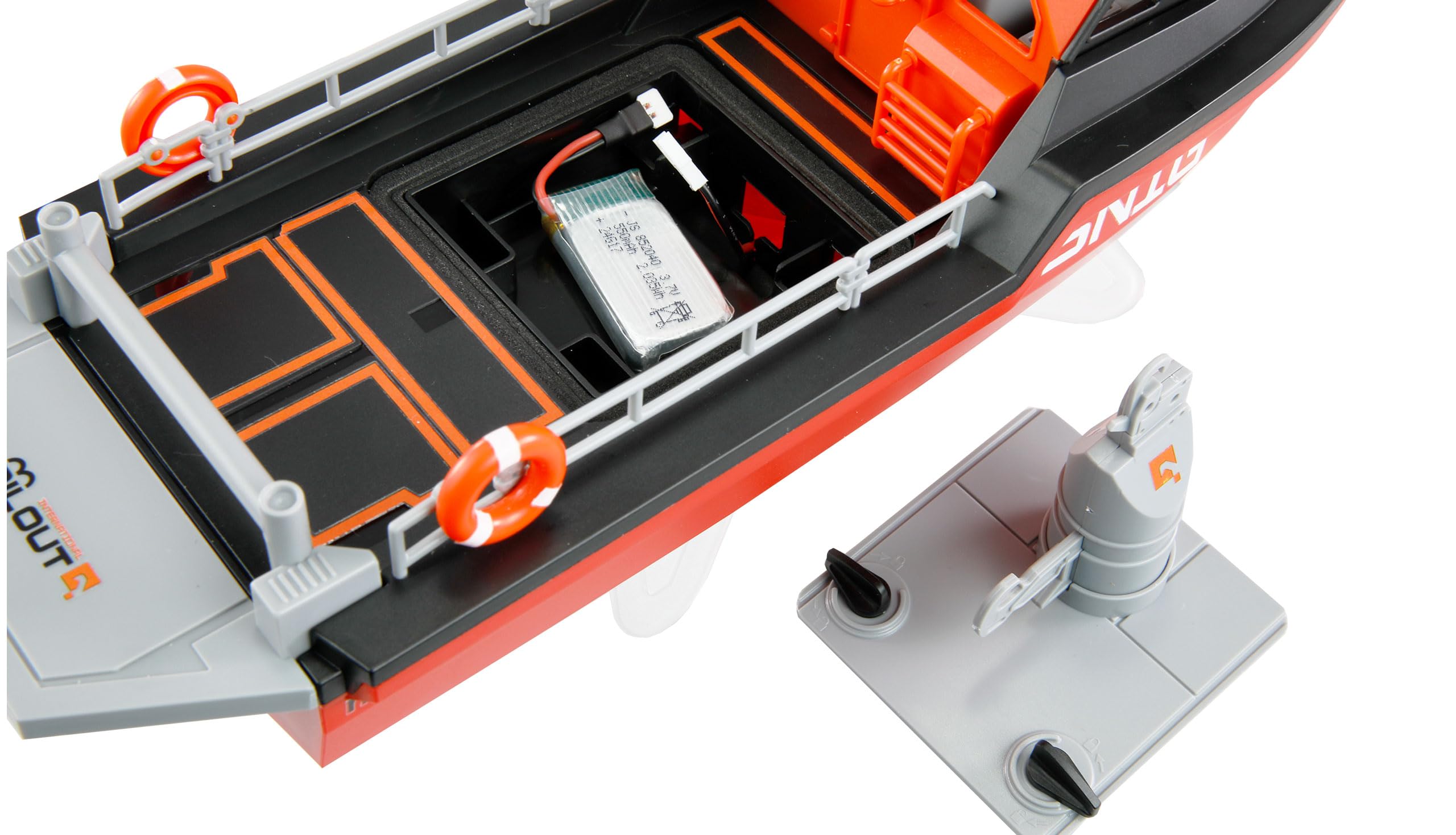 Amewi Barco Salvavidas RC sin escobillas, 320 mm, RTR Rojo/Negro, teledirigido, niño a Partir de 8 años