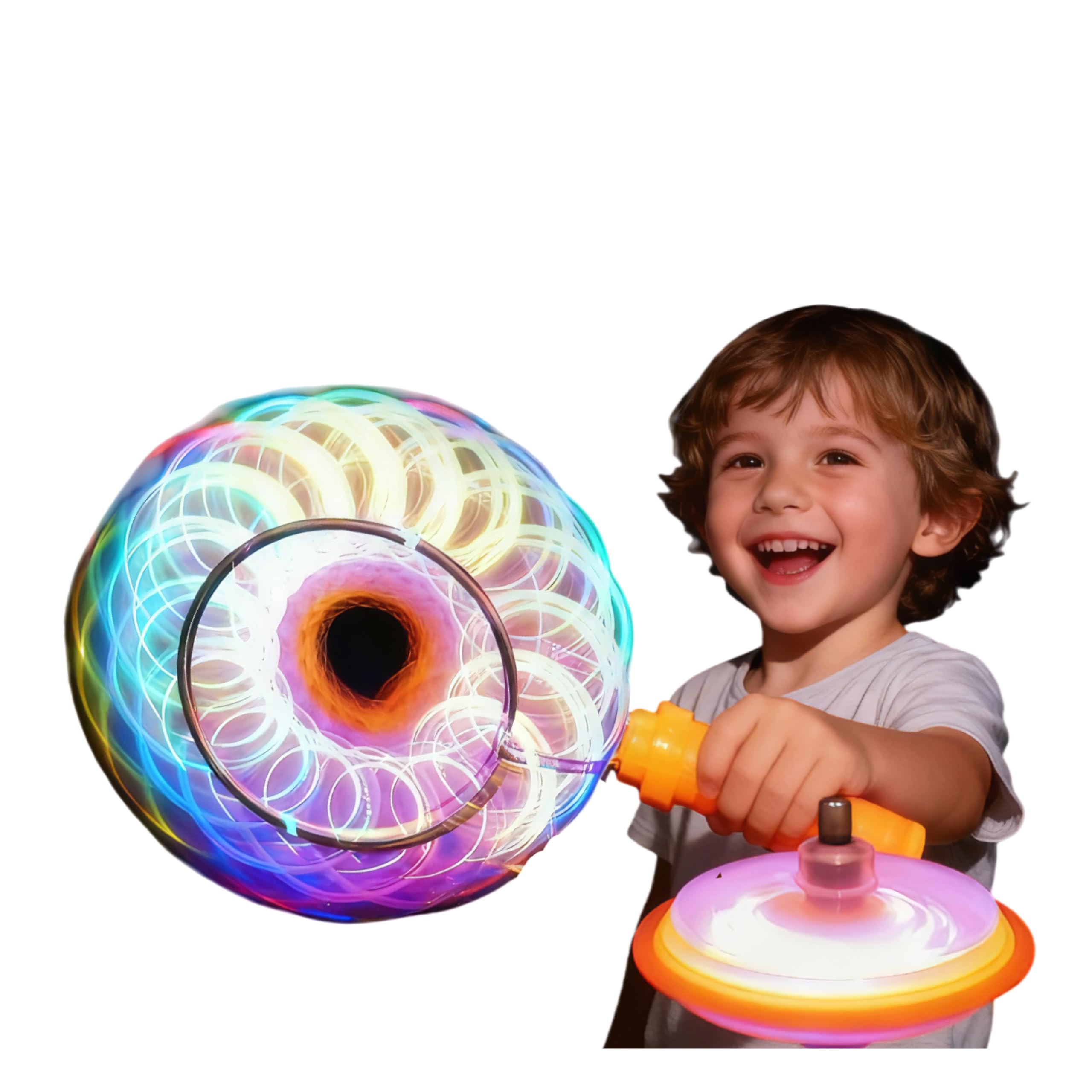 Light Up Spinning Tops for Kids, Magic Flashing Music Gyro Spinning Top Gyroscope LED Shining Toys Kids Toys (4Pcswith 4 colors)
