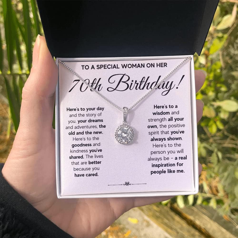 FG Family Gift Mall 70th Birthday Gifts For Women, Best Gifts For 70 Year Old Woman, Happy 70th Bday Present Card Ideas For Women Turning 70 with Message Card and Gift Box
