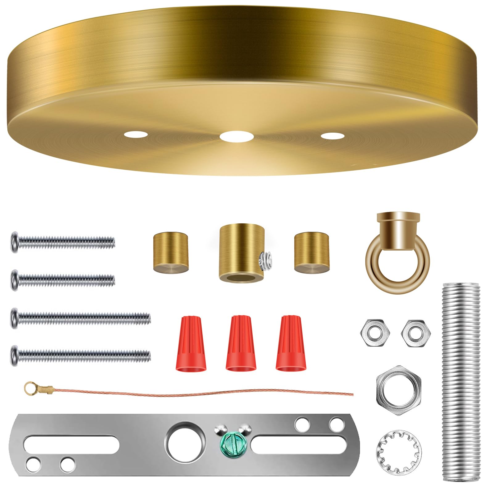 Kit de toldo de techo de 6 pulgadas con todos los accesorios de montaje para lámpara colgante (latón)