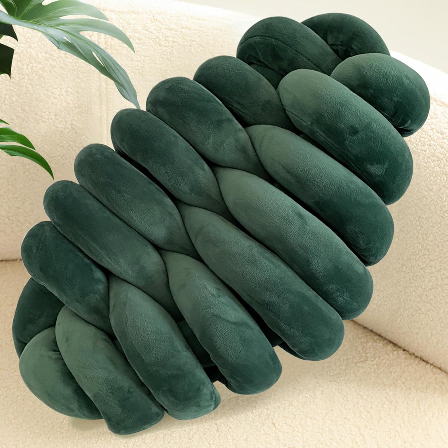 Knot Pillow Decorative Throw Pillow, Leaf Pillow Plant