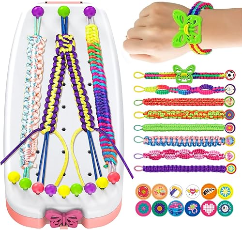 Kit de fabricación de pulseras de amistad, regalo para niñas de 7, 8, 9, 10, 11, 12 años, manualidades para niños de 8 a 12 años, kits de pulseras