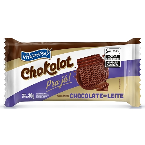 Biscoito Chokolot Pra Ja Vitamassa Sabor Chocolate ao Leite 30g Biscoito Chokolot Pra Ja Vitamassa Sabor Chocolate ao Leite 30g