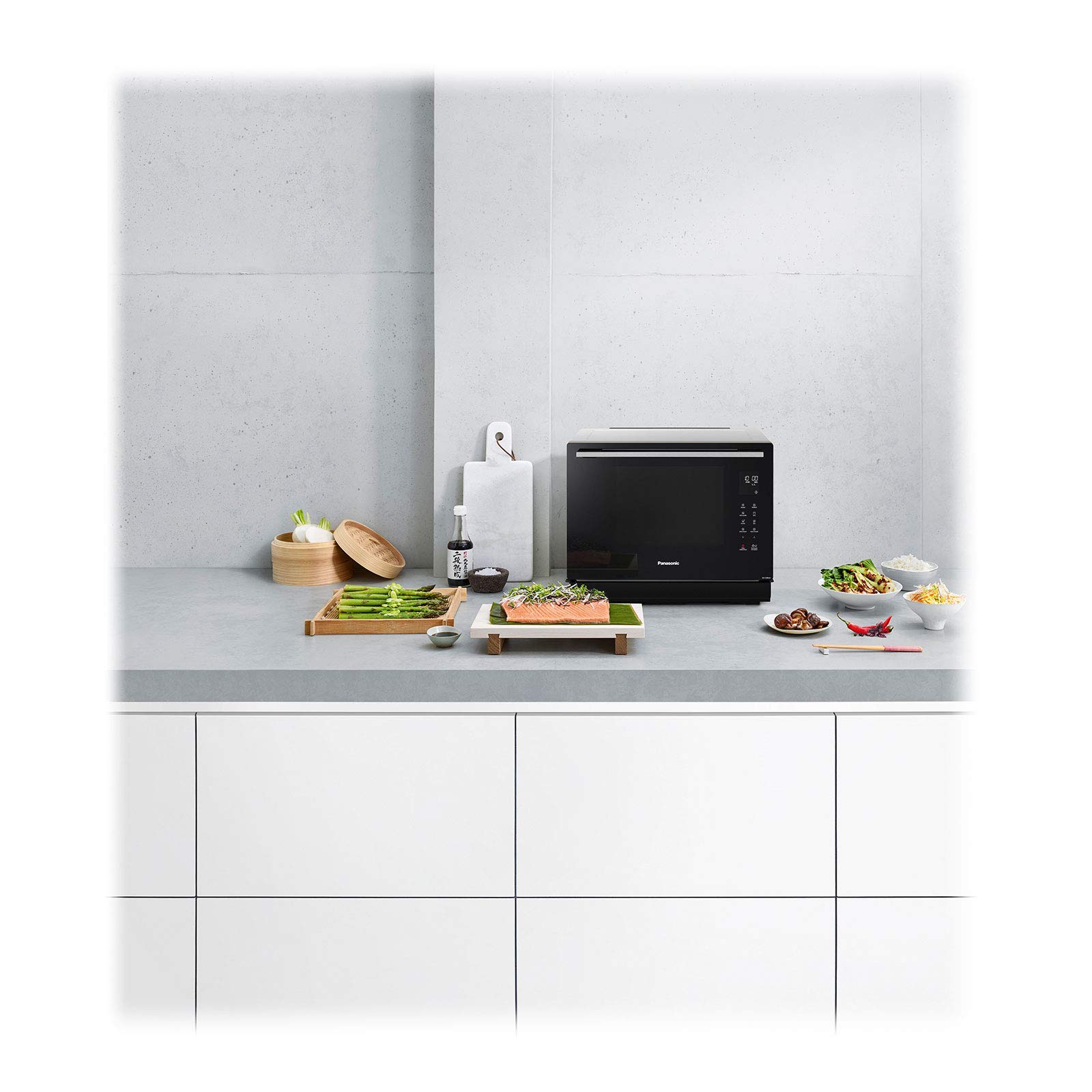 Panasonic Forno Microonde 4 in 1 Combinato, a Vapore, Inossidabile, Acciao inox nero