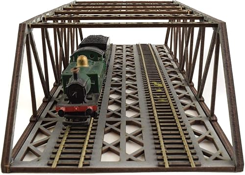 Miniatura 6 de War World Scenics Puente de viga gris de alto detalle de doble vía 22.047 in - Diorama ferroviario modelo OO/HO