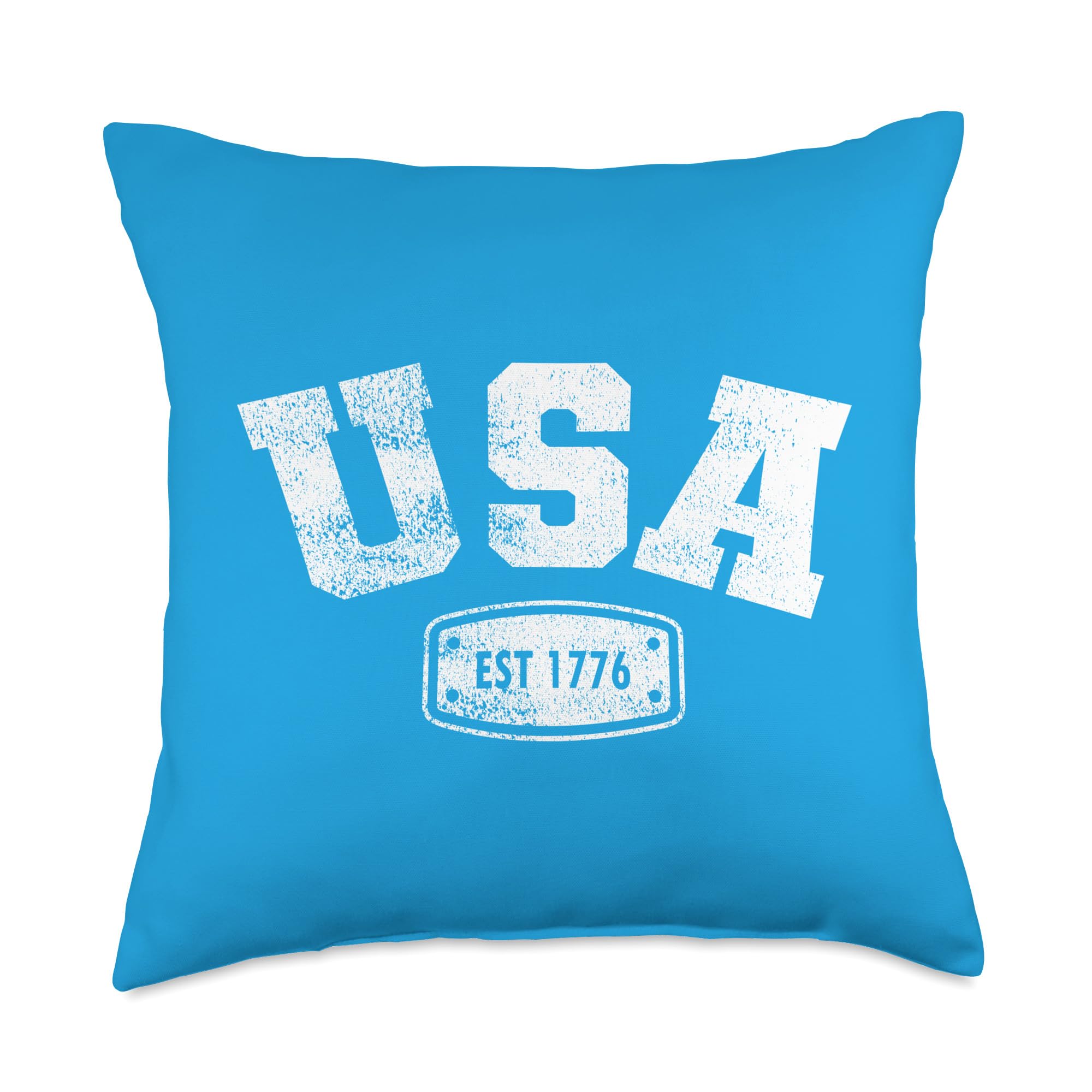 All USA Vintage designs hjk.Cheer Since, USA Est 1776 Perfect 4th July Throw Pillow, 18x18, Multicolor