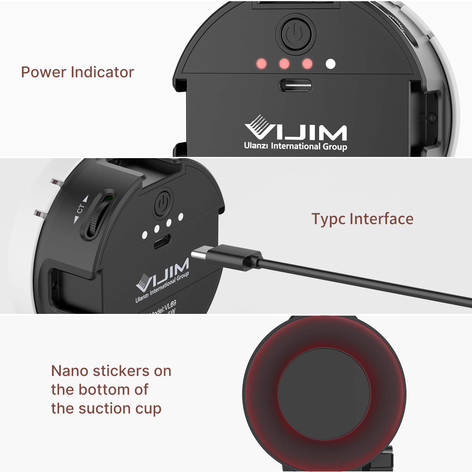 Amazon | VL69 LEDミニビデオライト パソコン、カメラ用2wayライト