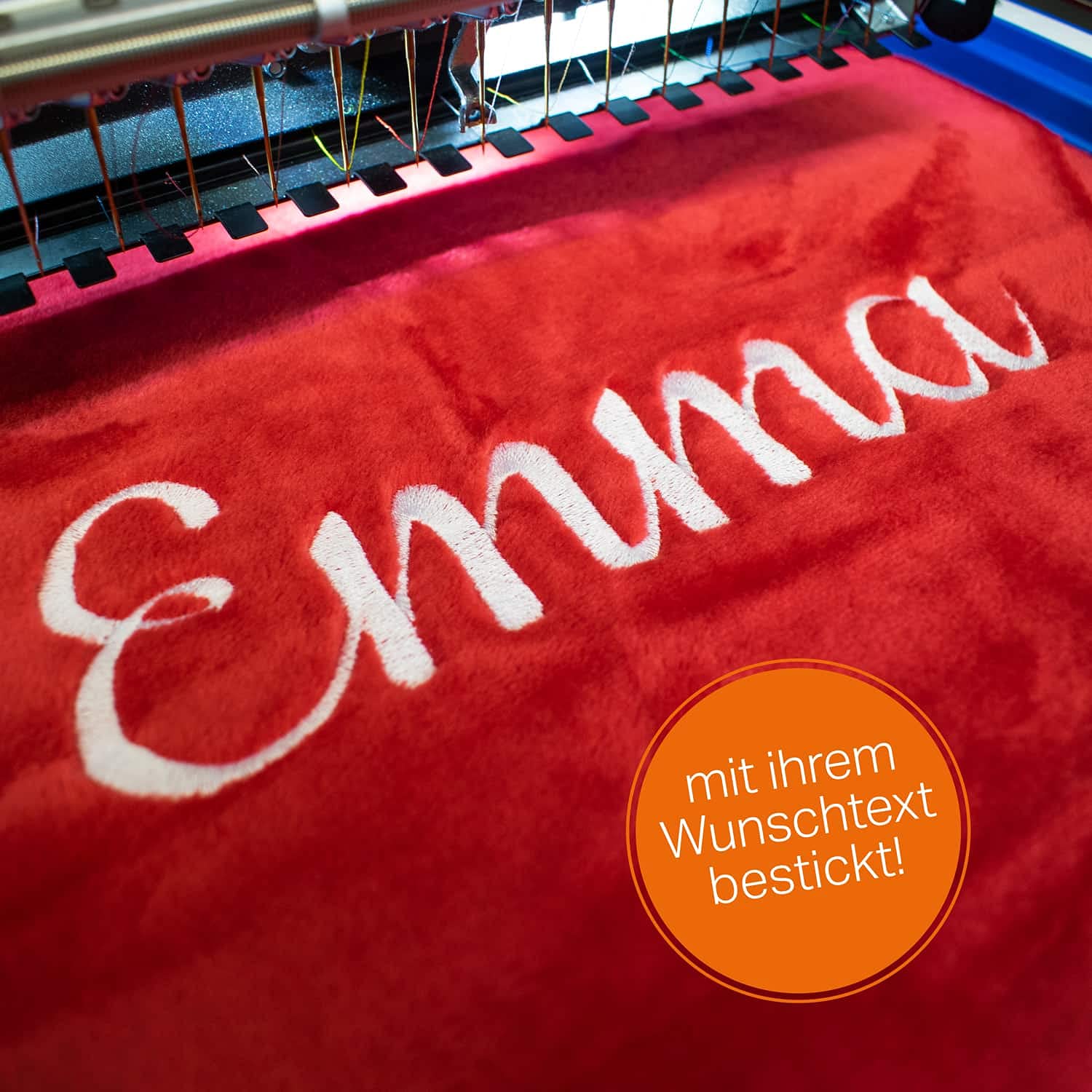 Deitert Kuscheldecke mit Namen oder Wunschtext Bestickt, 200cm x 150cm, extra weiche und gemütliche Sofadecke/Wohndecke, hochwertiges Fleece, personalisiertes Geschenk (Altrosa)