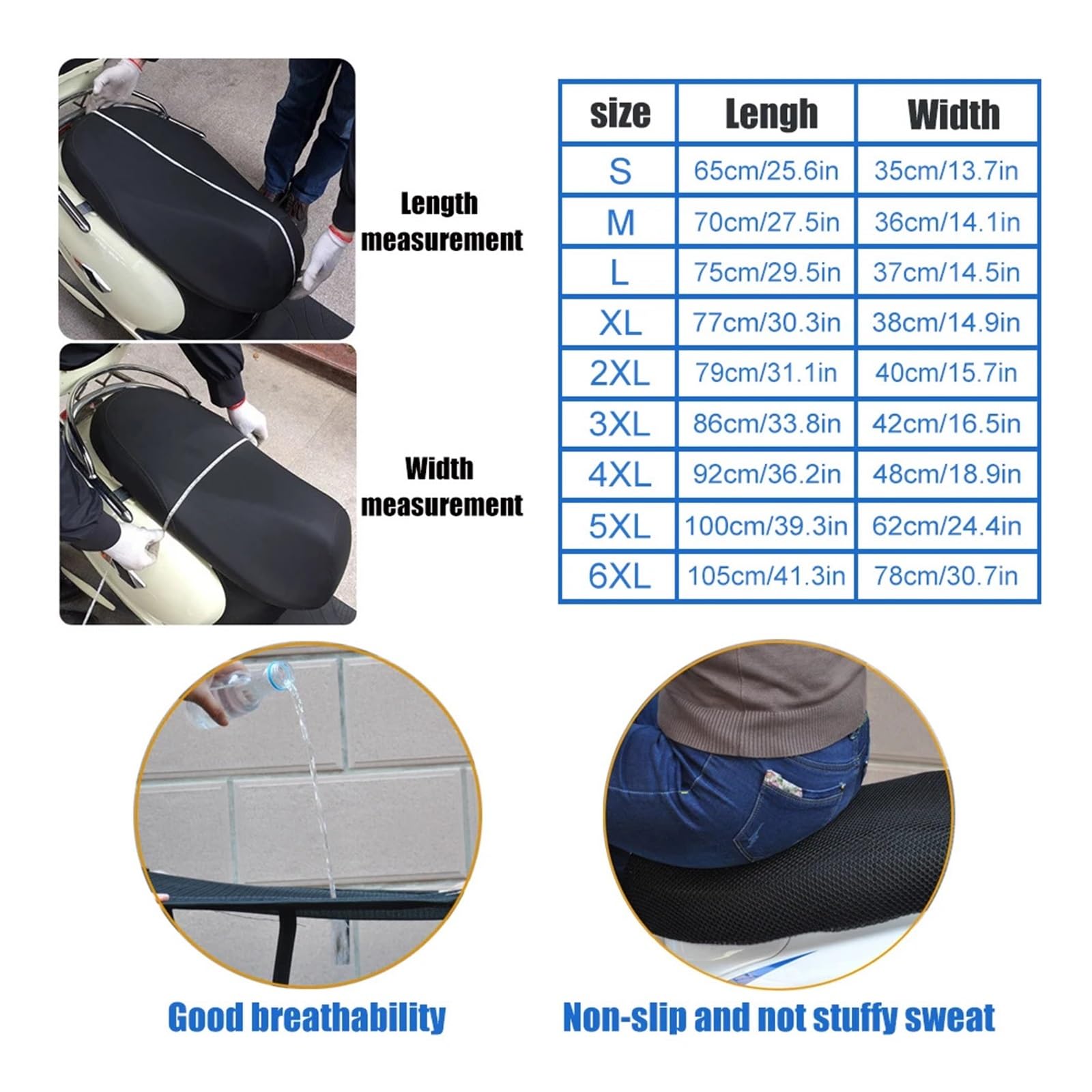 Coprisella Coprisedile Coprisedili Per Scooter Moto Cuscino | Coprisedile In Tessuto A Rete 3D Cuscino Coprisedile Per Scooter Motocicletta Impermeabile Traspirante