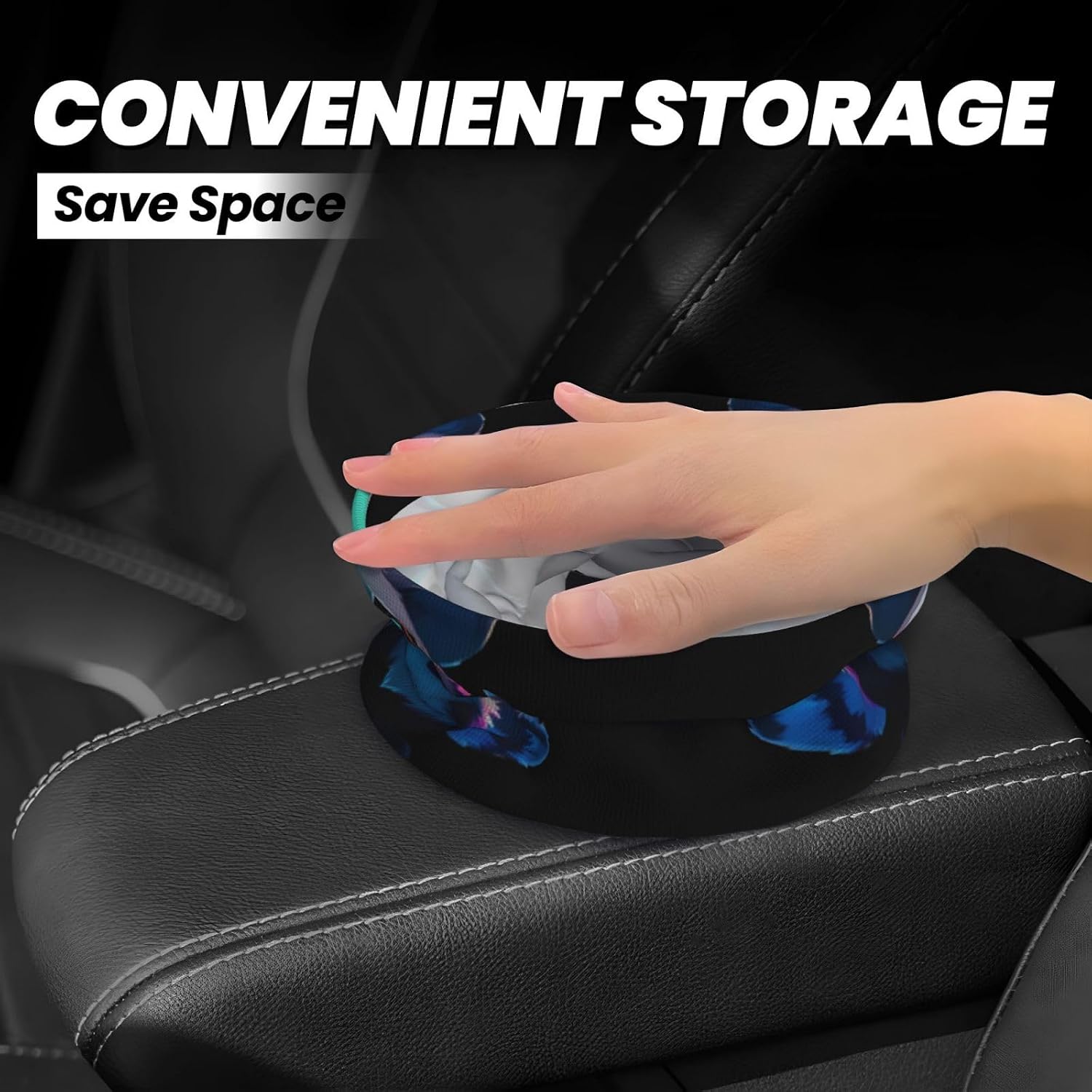 Glow Raccoon Portable car Trash can, Practical car Storage Bucket, Practical, Convenient and Foldable, a Must-Have for Cars. image 4