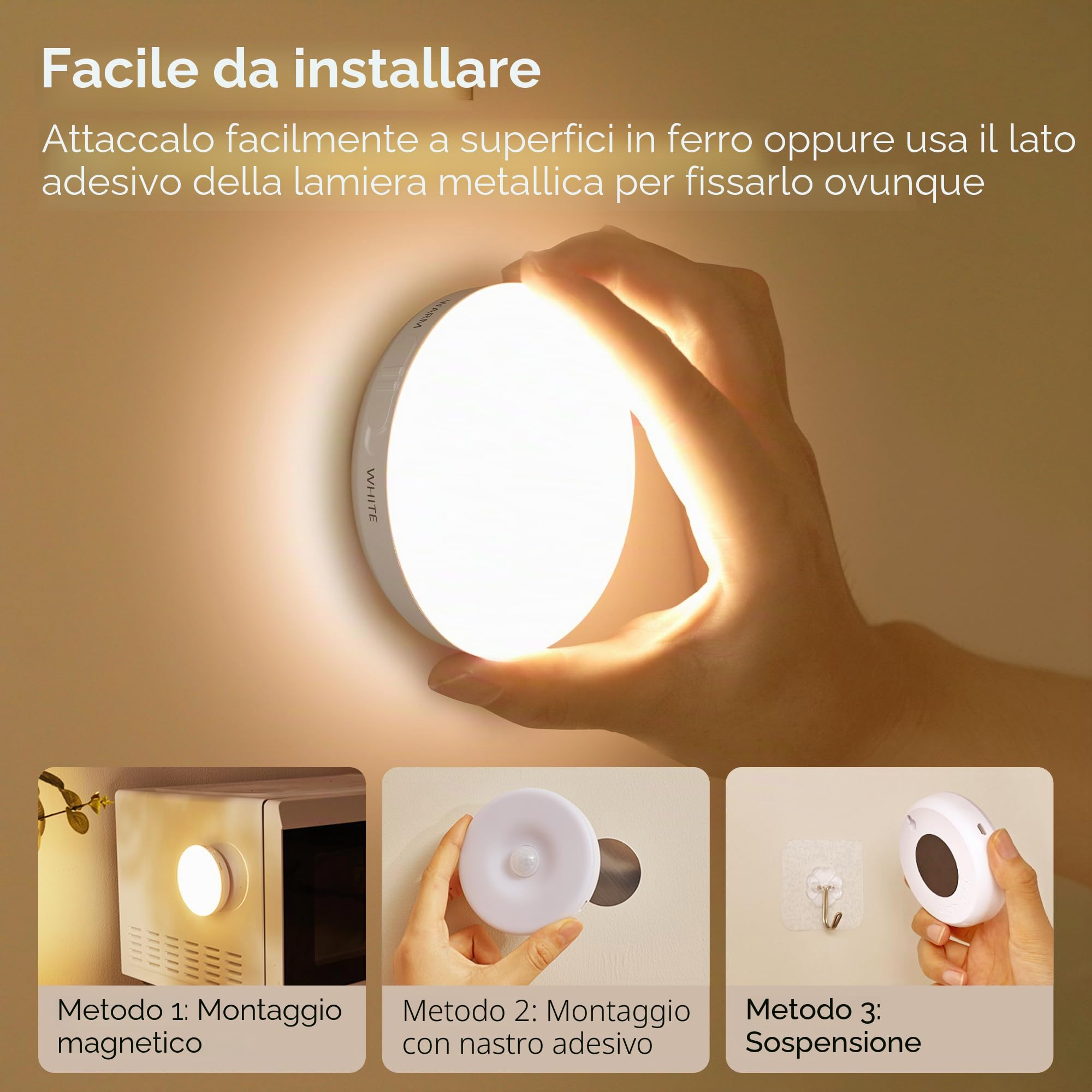 Homelist NL4 Luci LED RGB per vetrine con telecomando, 6 pezzi | Luci notturne ricaricabili con sensore di movimento per scale, cucine, camere da letto e bagni