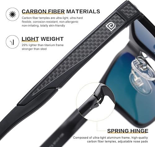 Miniatura 10 de Duco Gafas de sol polarizadas para hombre marco de aluminio vintage gafas de sol deportivas 100 protección UV 8207