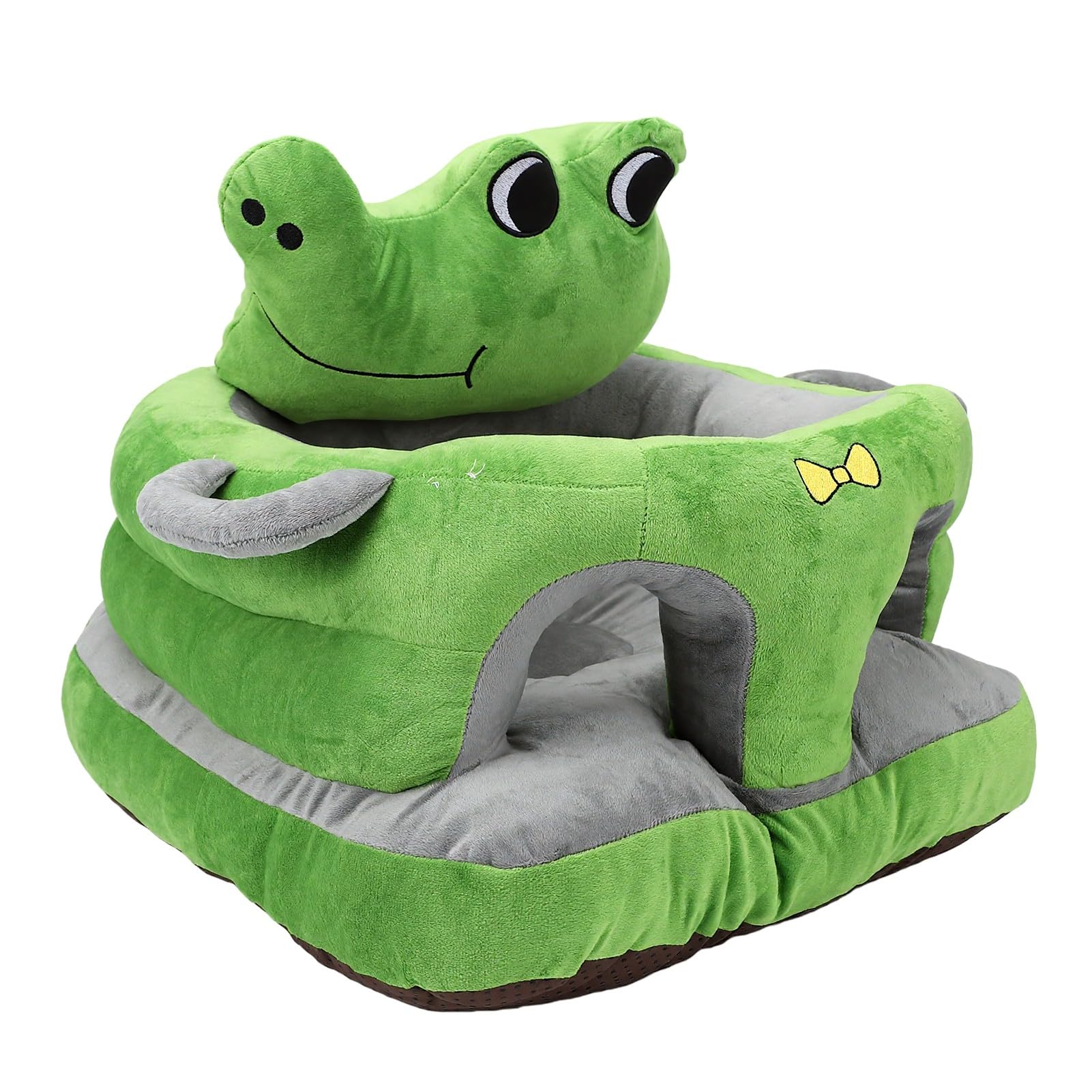 PUSOKEI Sedia da Terra per Seggiolino per Bambini in Peluche |Supporto per la Schiena del Neonato Animale Simpatico Cartone Animato (Stile rana)
