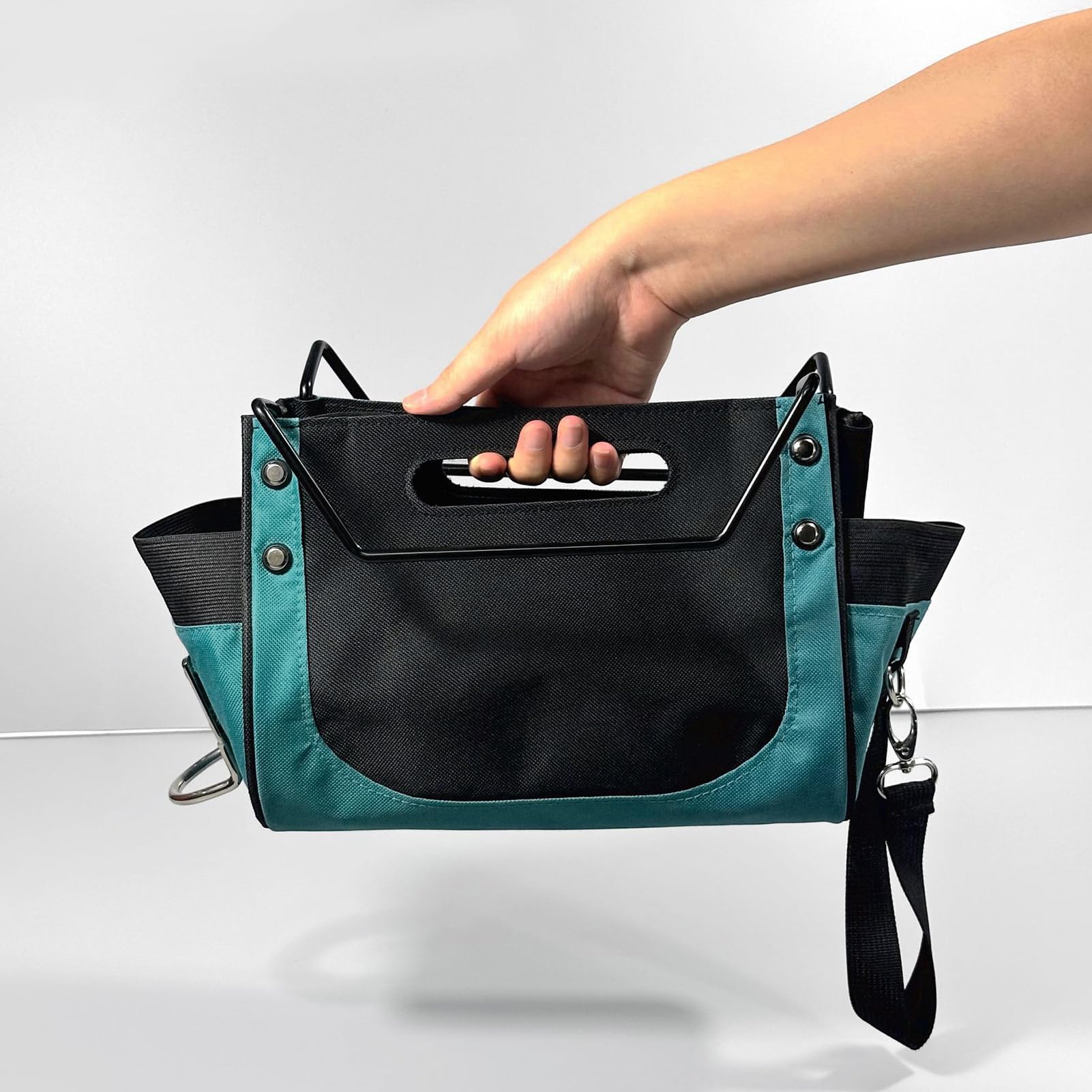 Cocoarm Borsa Porta Attrezzi a Scala, Organizzatore in Tessuto Oxford 600D con Multiple Tasche e Passante per Martello, per Attrezzi di Manutenzione e Riparazione per Scale a Pioli