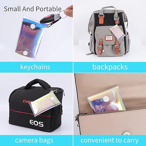 Miniatura 7 de Paño de limpieza de lentes de microfibra, limpiador de lentes para lentes con mini botella negra y bolsa portátil colorida, paquete de 3 paños