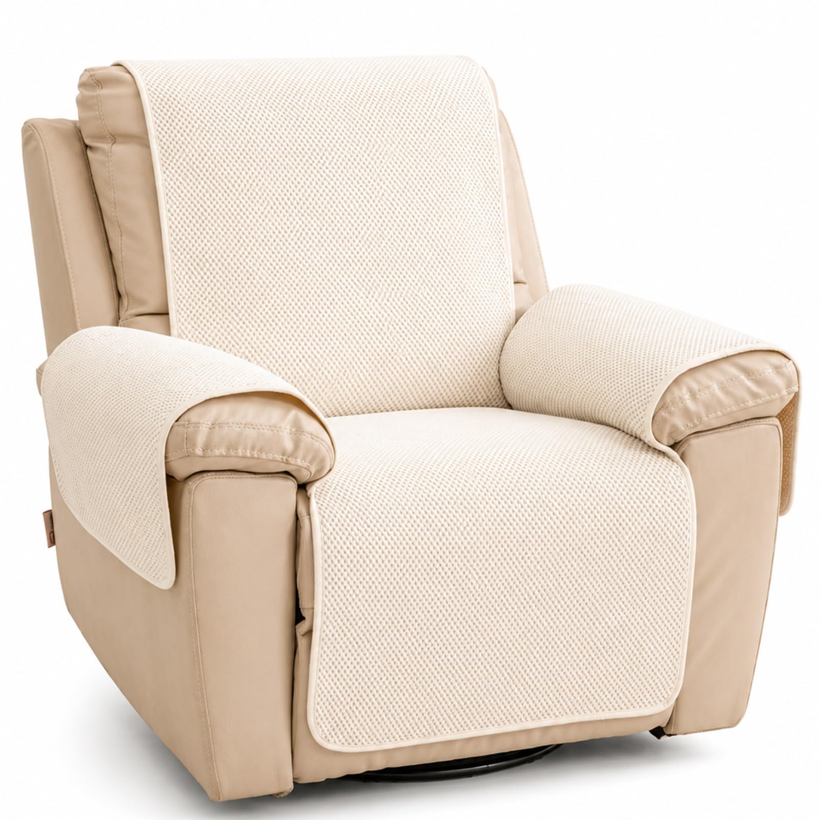 GZGLZDQ Recliner Chair Cover Non-slip, Armchair Cover Pet-safe Washable, Recliner Sofa Covers in Short Plush, Breathable Armchair Cover for Single Chairs Recliners Armchairs(H-white)