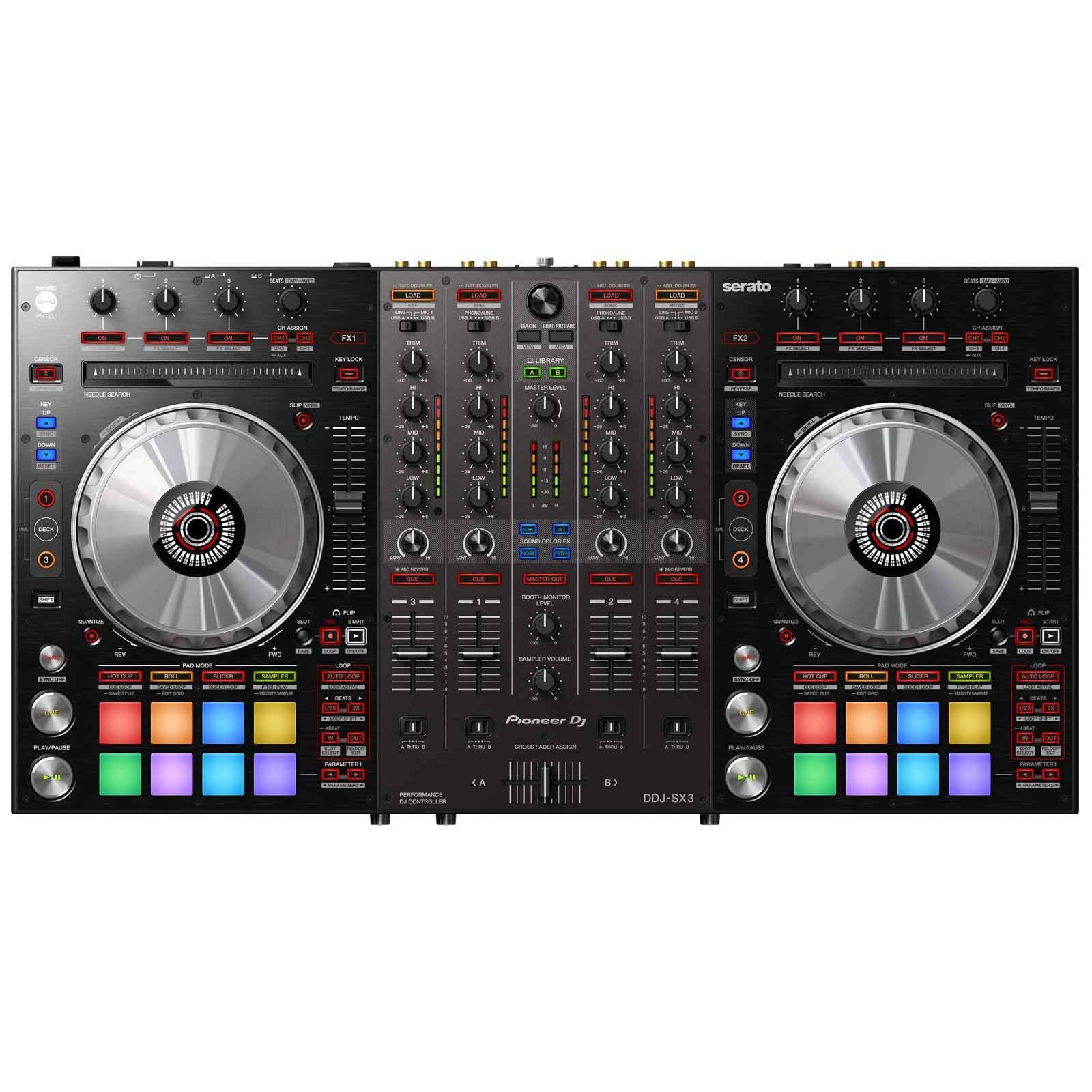 DJ機材 DDJ-SX3 Pioneer DJ DDJ-SX3 DDJSX3 Serato Pro DJ Controller Mixer w Red