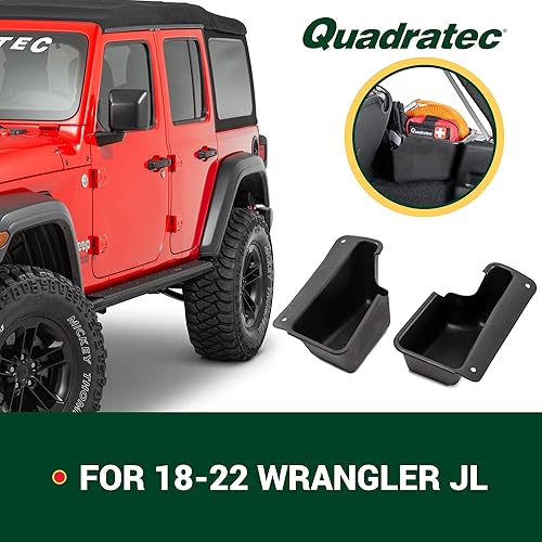 Miniatura 6 de Quadratec Cubo organizador de almacenamiento de pozo de rueda trasera, juego de 2 piezas para lado izquierdo y derecho  Compatible con Jeep Wrangler