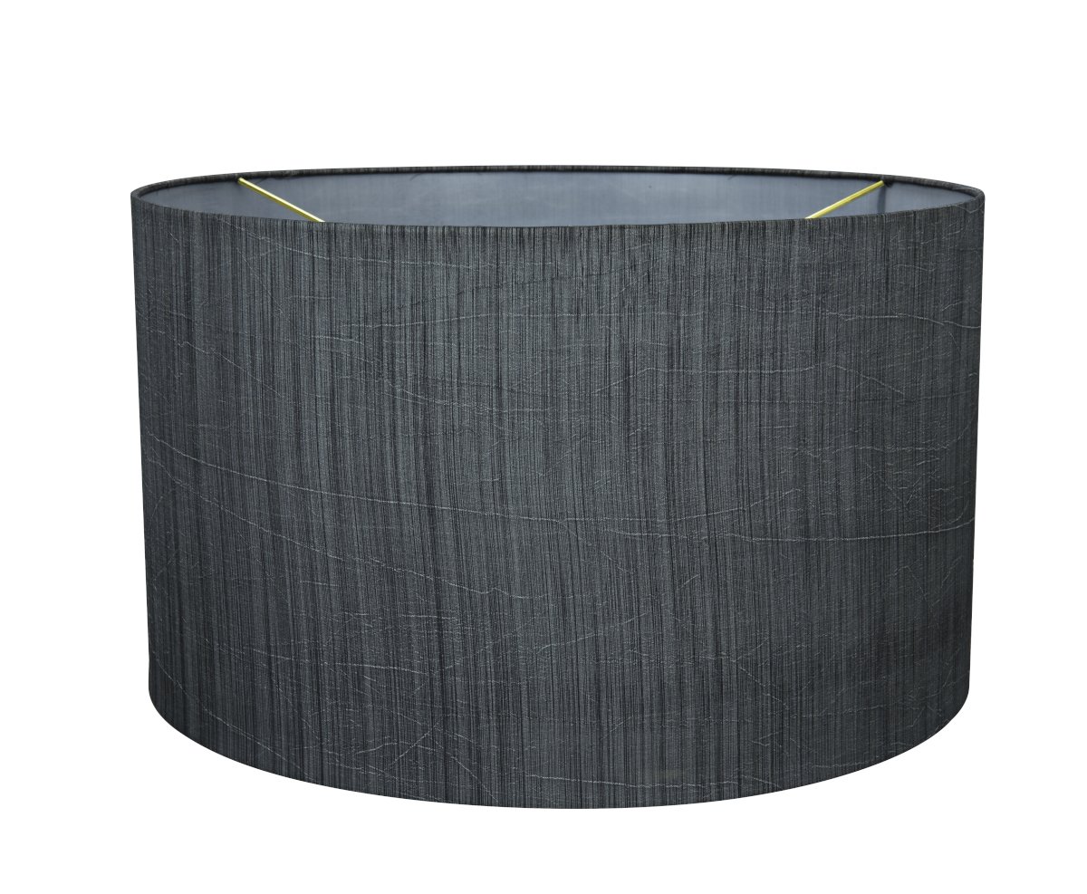 aspen creative 58327b, drum uno lamp shade, grey & black, 17" top x 17" bottom x 10" height, slip uno 36mm