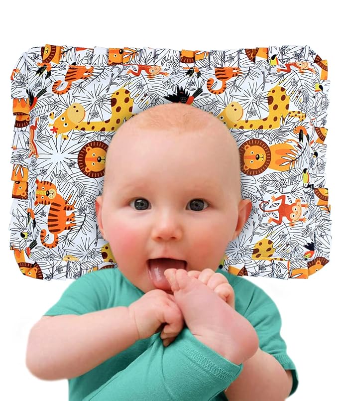 Mom Care Mustard Seeds Pillow For Newborn BabyRound Head Shaping Baby Pillow, Neck Support