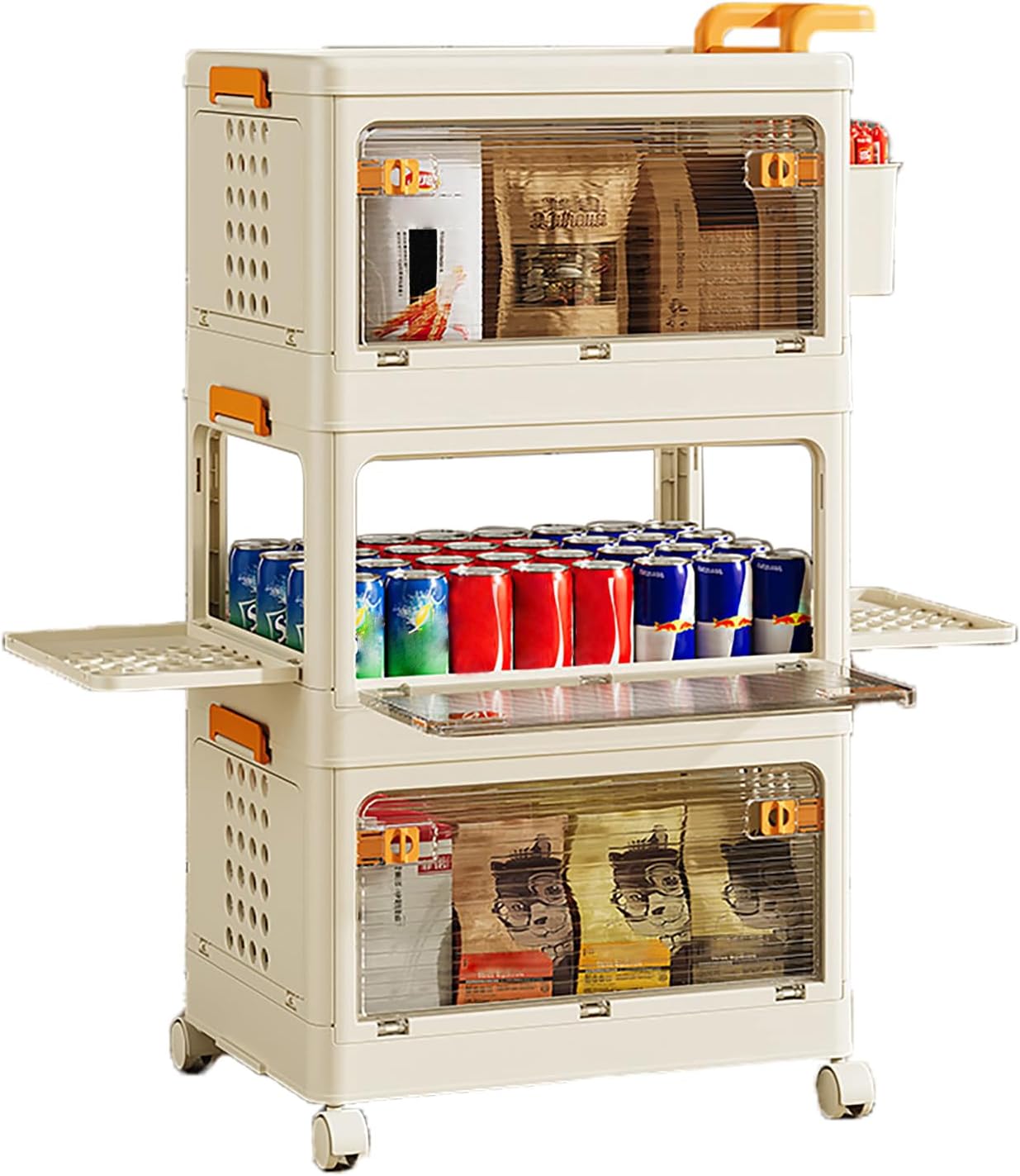 HOTRCR Large Plastic Storage Boxes with Lids, Foldable Multifunctional