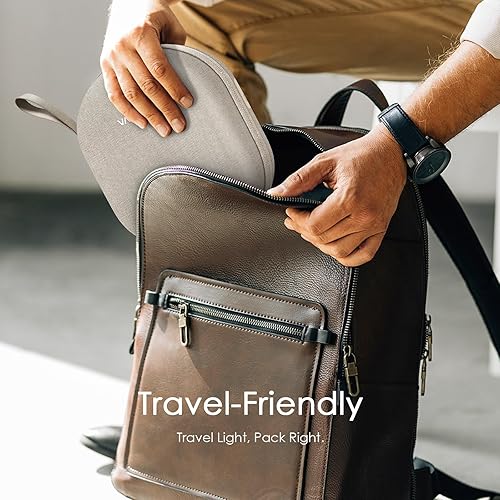 Vista 7 de Funda de carga para AirPods Max 1 y 2 - Cargador de auriculares de viaje con conectores magnéticos, modo de suspensión automática, batería de 5000