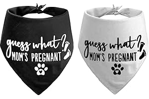 Guess What? My Mom is Pregnant, Pregnancy Announcement Dog Bandana Large